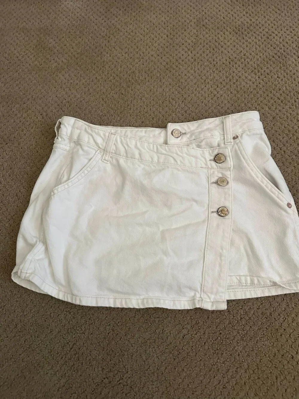Free People Wynne Denim Skirt White Size 27 Distressed